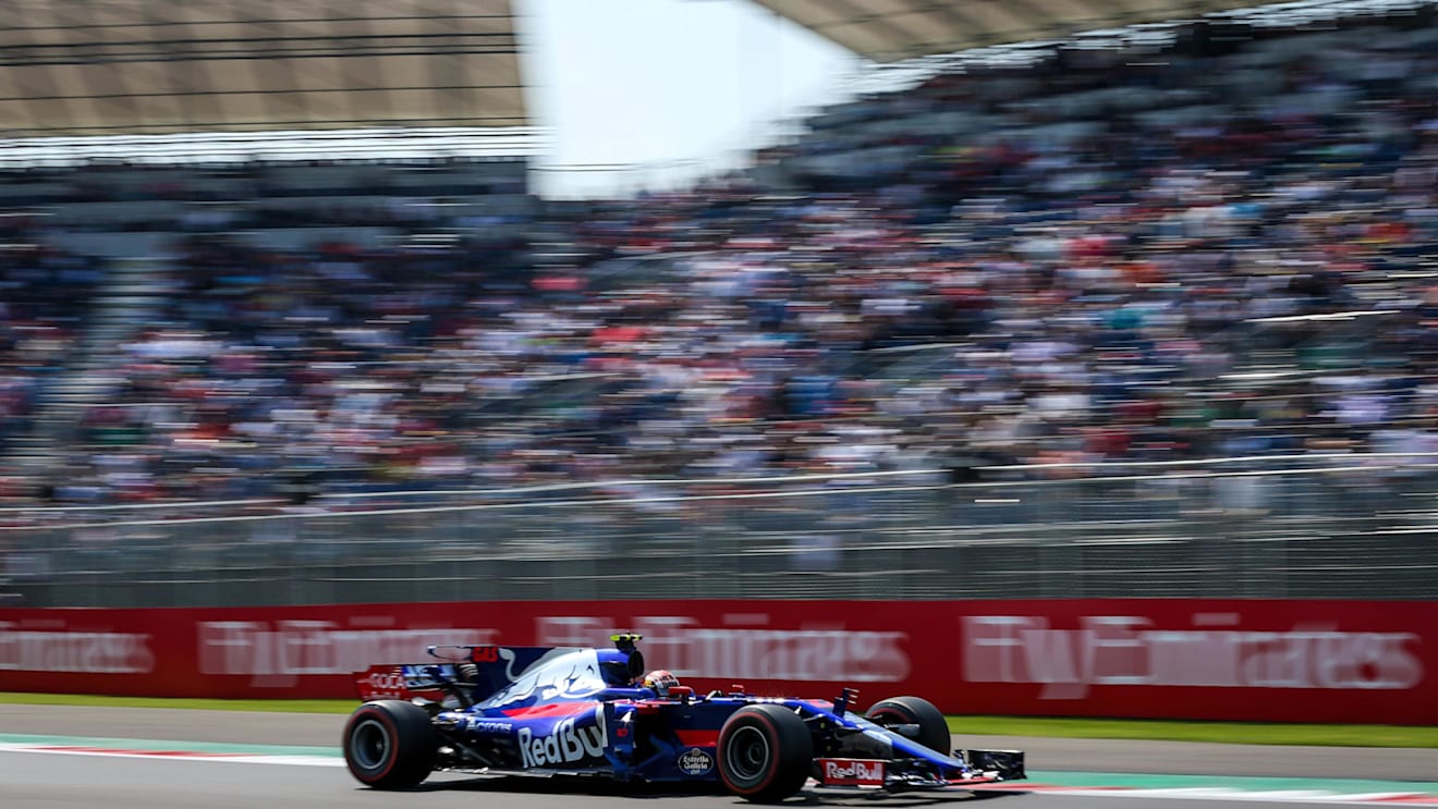Pierre Gasly (FRA) Scuderia Toro Rosso STR12 at Formula One World Championship, Rd18, Mexican Grand Prix, Practice, Circuit Hermanos Rodriguez, Mexico City, Mexico, Friday 27 October 2017. © Mirko Stange/Sutton Images