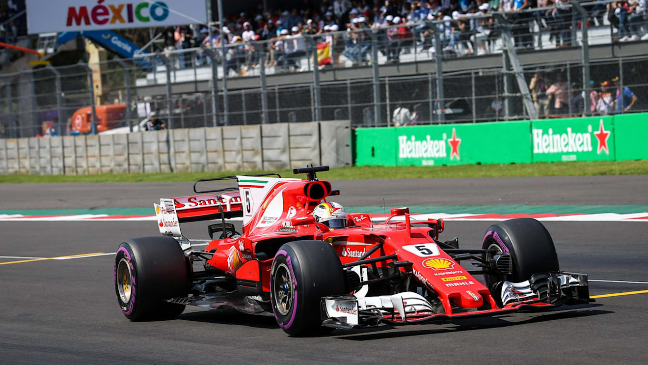 Pole sitter Sebastian Vettel (GER) Ferrari SF70-H at Formula One World Championship, Rd18, Mexican Grand Prix, Qualifying, Circuit Hermanos Rodriguez, Mexico City, Mexico, Saturday 28 October 2017. © Mirko Stange/Sutton Images