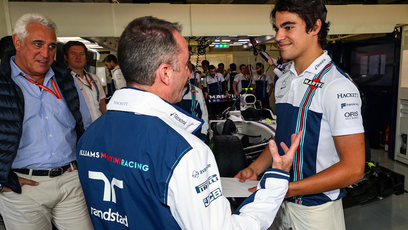 Paddy Lowe (GBR) Williams Shareholder and Technical Director with Lance Stroll (CDN) Williams and his Father Lawrence Stroll (CDN) at Formula One World Championship, Rd18, Mexican Grand Prix, Race, Circuit Hermanos Rodriguez, Mexico City, Mexico, Sunday 29 October 2017. © Kym Illman/Sutton Images