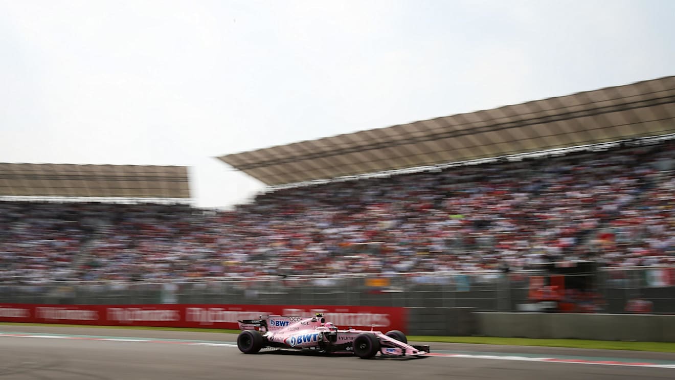 Esteban Ocon (FRA) Force India VJM10 at Formula One World Championship, Rd18, Mexican Grand Prix, Race, Circuit Hermanos Rodriguez, Mexico City, Mexico, Sunday 29 October 2017. © Mirko Stange/Sutton Images