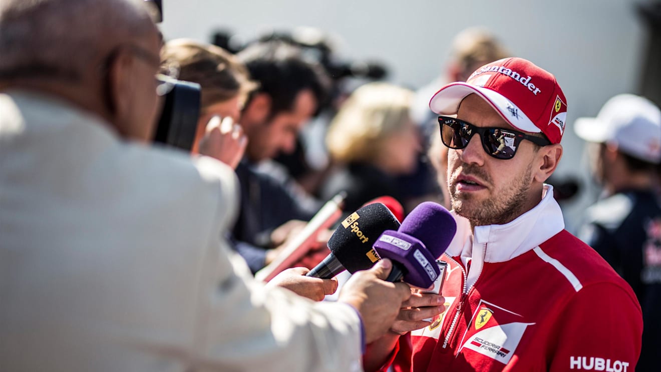 Sebastian Vettel (GER) Ferrari talks with the media at Formula One World Championship, Rd18, Mexican Grand Prix, Preparations, Circuit Hermanos Rodriguez, Mexico City, Mexico, Thursday 26 October 2017. © Manuel Goria/Sutton Images