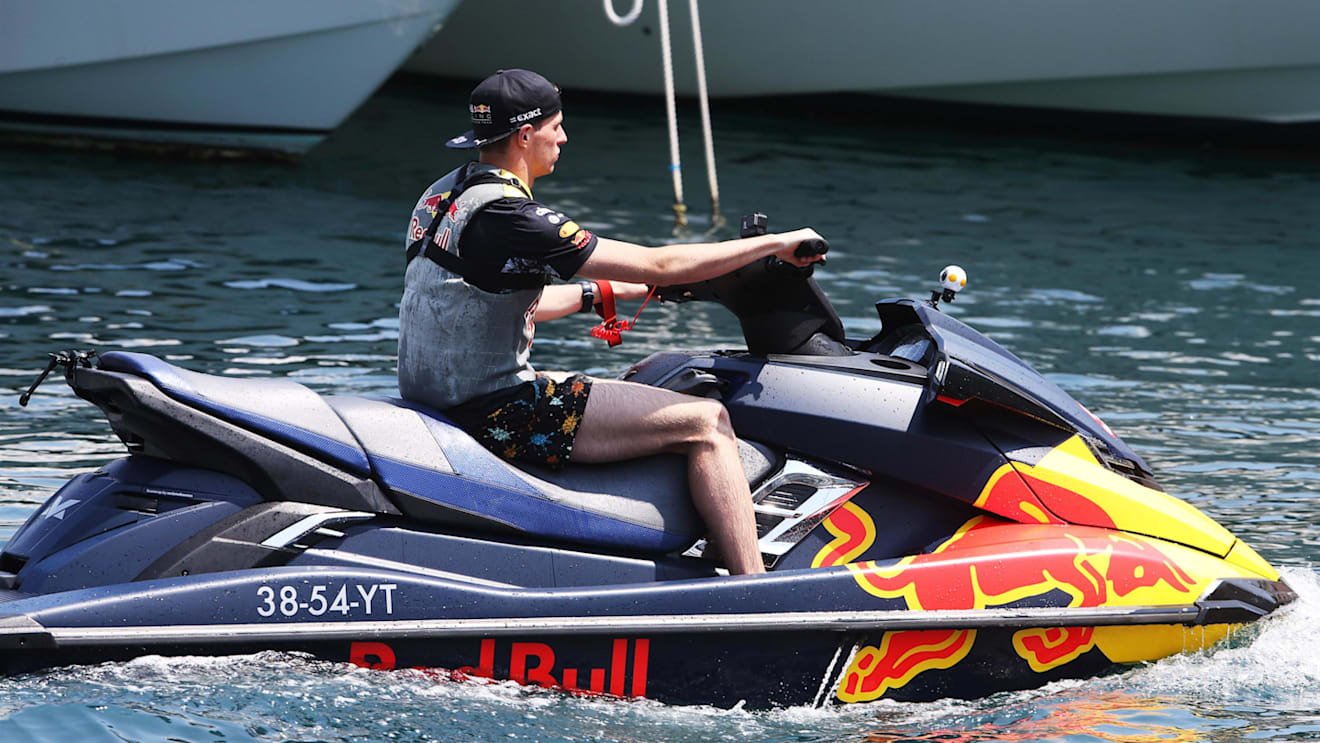 Max Verstappen (NED) Red Bull Racing on a jet ski at Formula One World Championship, Rd6, Monaco Grand Prix, Monte-Carlo, Monaco, Friday 26 May 2017. © Sutton Images