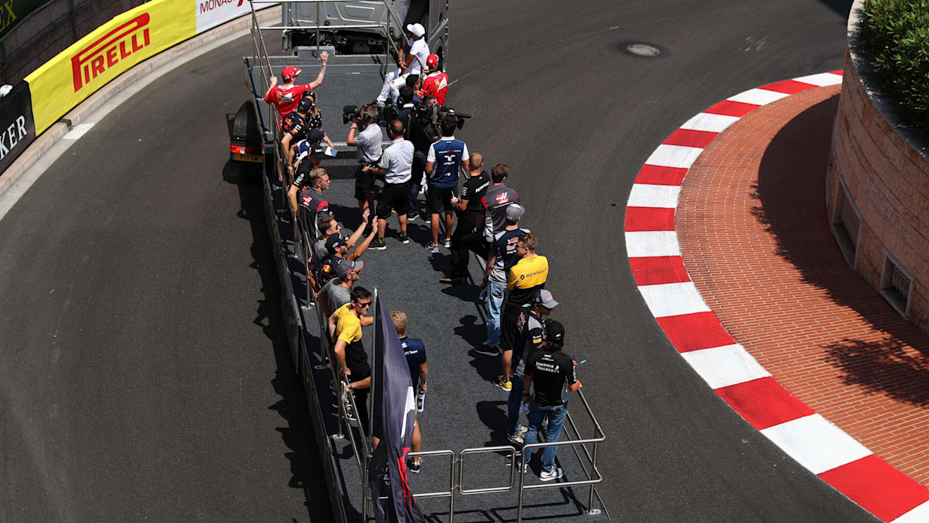 Drivers on the drivers parade at Formula One World Championship, Rd6, Monaco Grand Prix, Race, Monte-Carlo, Monaco, Sunday 28 May 2017. © Sutton Images