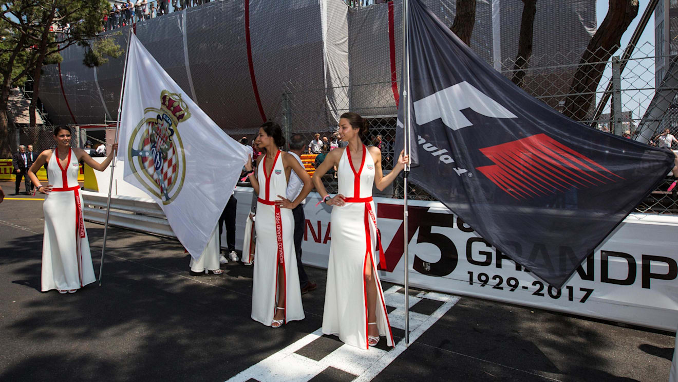 Grid girls on the grid at Formula One World Championship, Rd6, Monaco Grand Prix, Race, Monte-Carlo, Monaco, Sunday 28 May 2017. © Sutton Images
