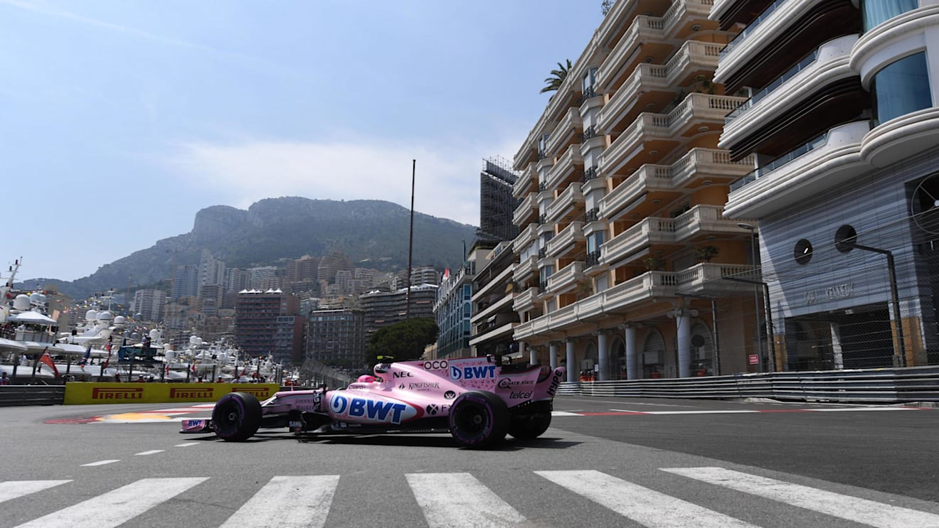 Esteban Ocon (FRA) Force India VJM10 at Formula One World Championship, Rd6, Monaco Grand Prix, Practice, Monte-Carlo, Monaco, Thursday 25 May 2017. © Sutton Images