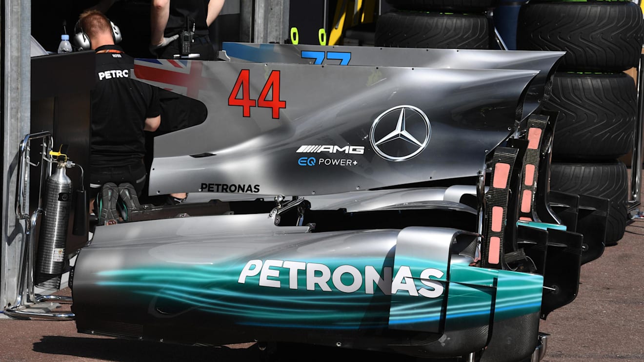 Mercedes-Benz F1 W08 Hybrid bodywork at Formula One World Championship, Rd6, Monaco Grand Prix, Preparations, Monte-Carlo, Monaco, Wednesday 24 May 2017. © Sutton Images