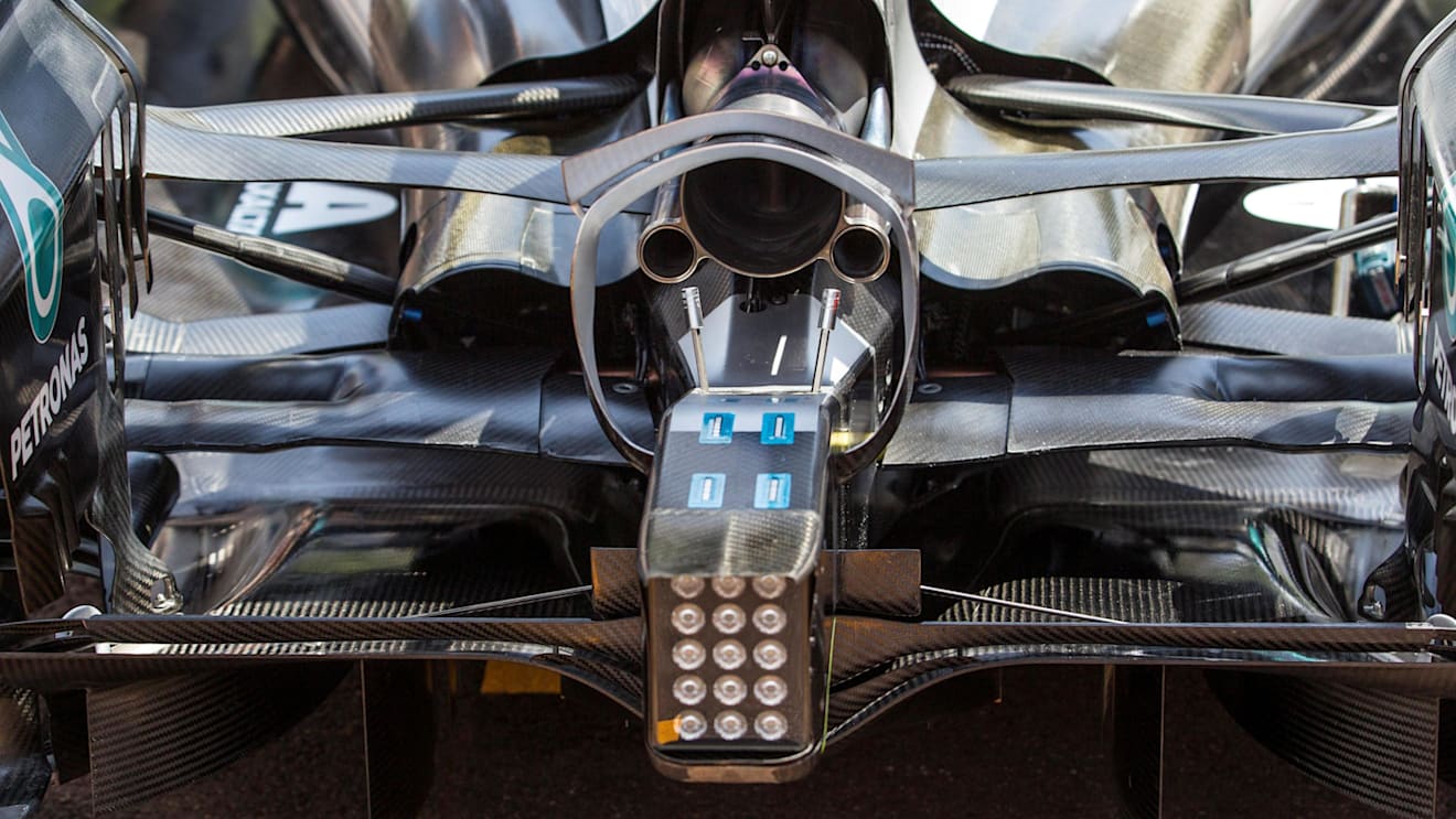 Mercedes-Benz F1 W08 Hybrid rear detail at Formula One World Championship, Rd6, Monaco Grand Prix, Preparations, Monte-Carlo, Monaco, Wednesday 24 May 2017. © Sutton Images