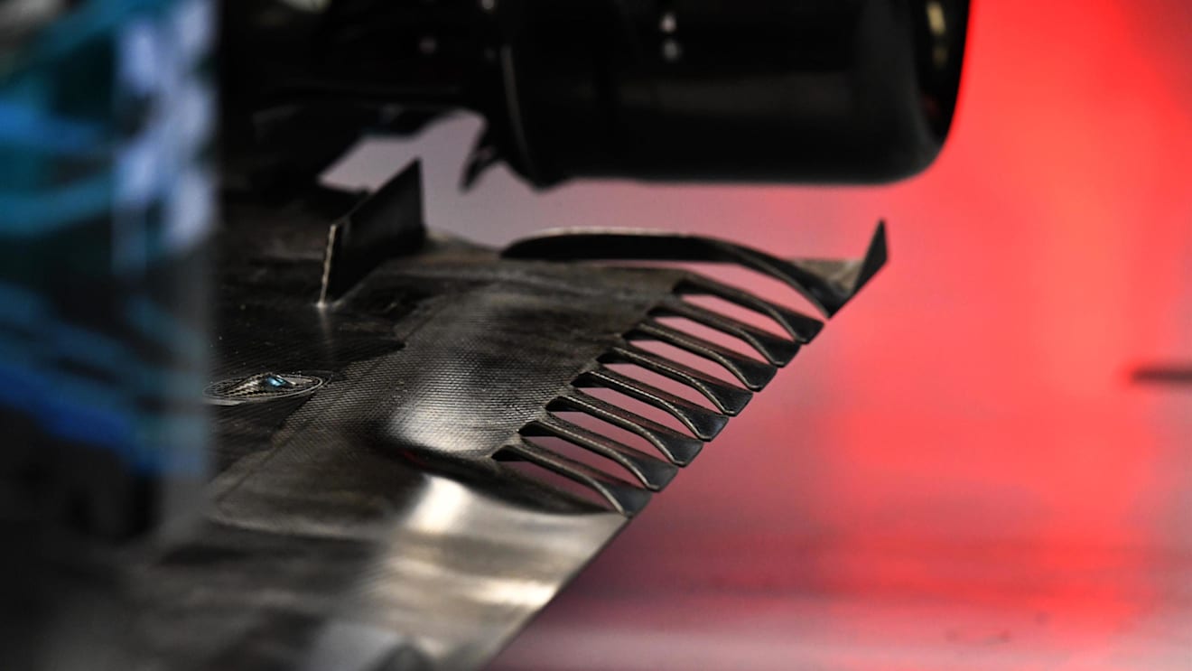 Mercedes-Benz F1 W08 Hybrid rear floor detail at Formula One World Championship, Rd4, Russian Grand Prix, Practice, Sochi Autodrom, Sochi, Krasnodar Krai, Russia, Friday 28 April 2017. © Sutton Motorsport Images
