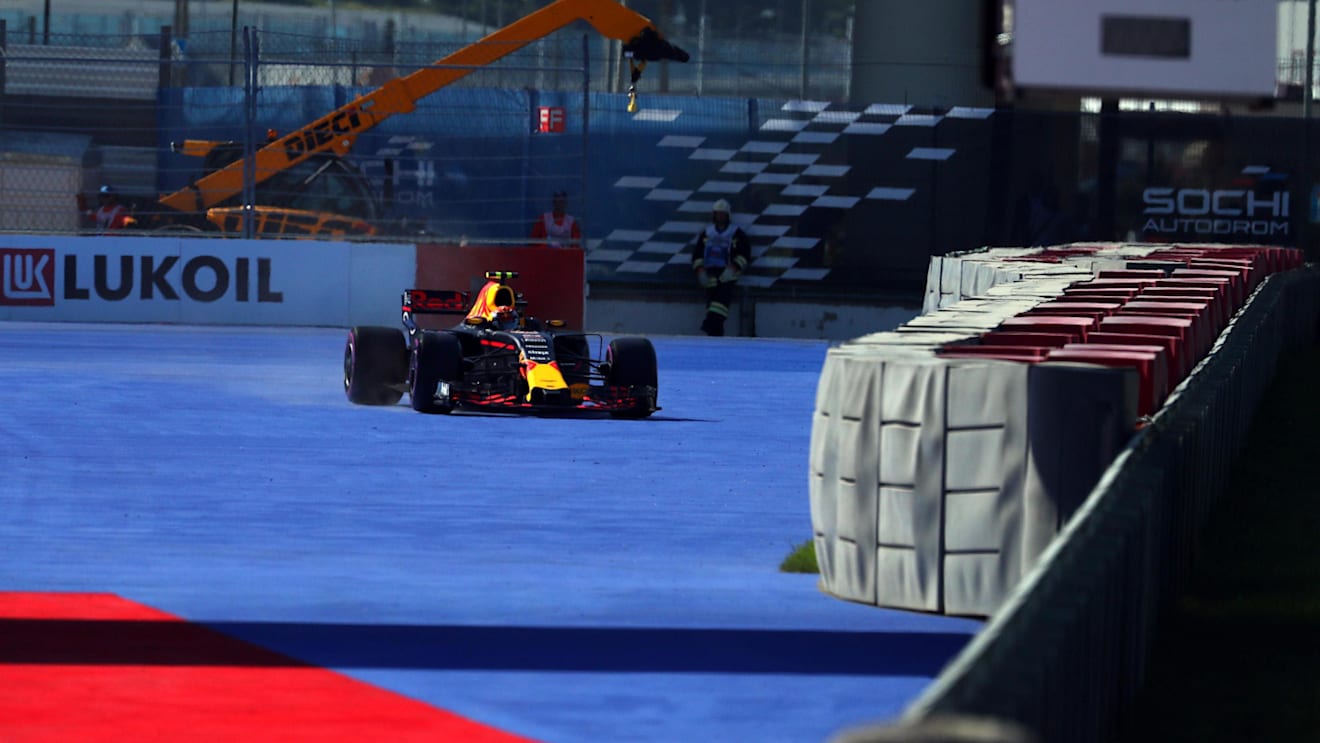 Max Verstappen (NED) Red Bull Racing RB13 runs wide at Formula One World Championship, Rd4, Russian Grand Prix, Practice, Sochi Autodrom, Sochi, Krasnodar Krai, Russia, Saturday 29 April 2017. © Sutton Motorsport Images and Kym Illman