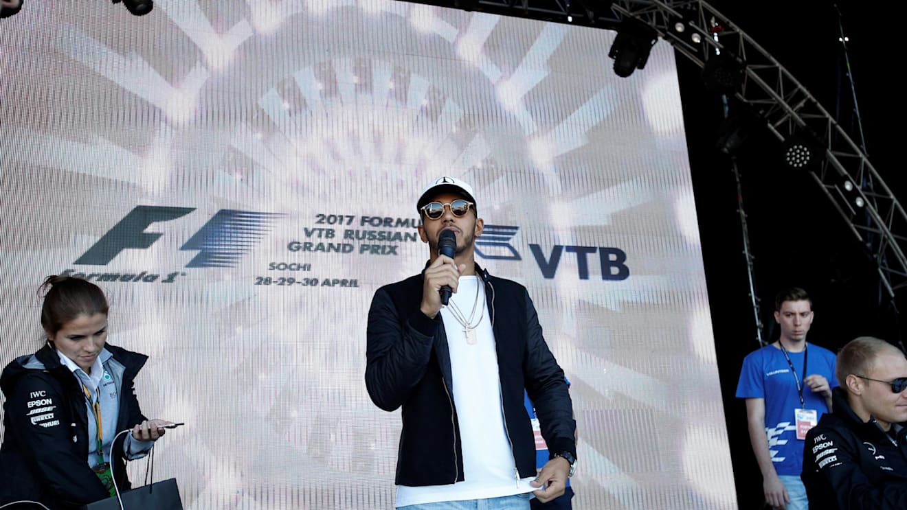 Lewis Hamilton (GBR) Mercedes AMG F1 at the autograph session at Formula One World Championship, Rd4, Russian Grand Prix, Preparations, Sochi Autodrom, Sochi, Krasnodar Krai, Russia, Thursday 27 April 2017. © Sutton Motorsport Images