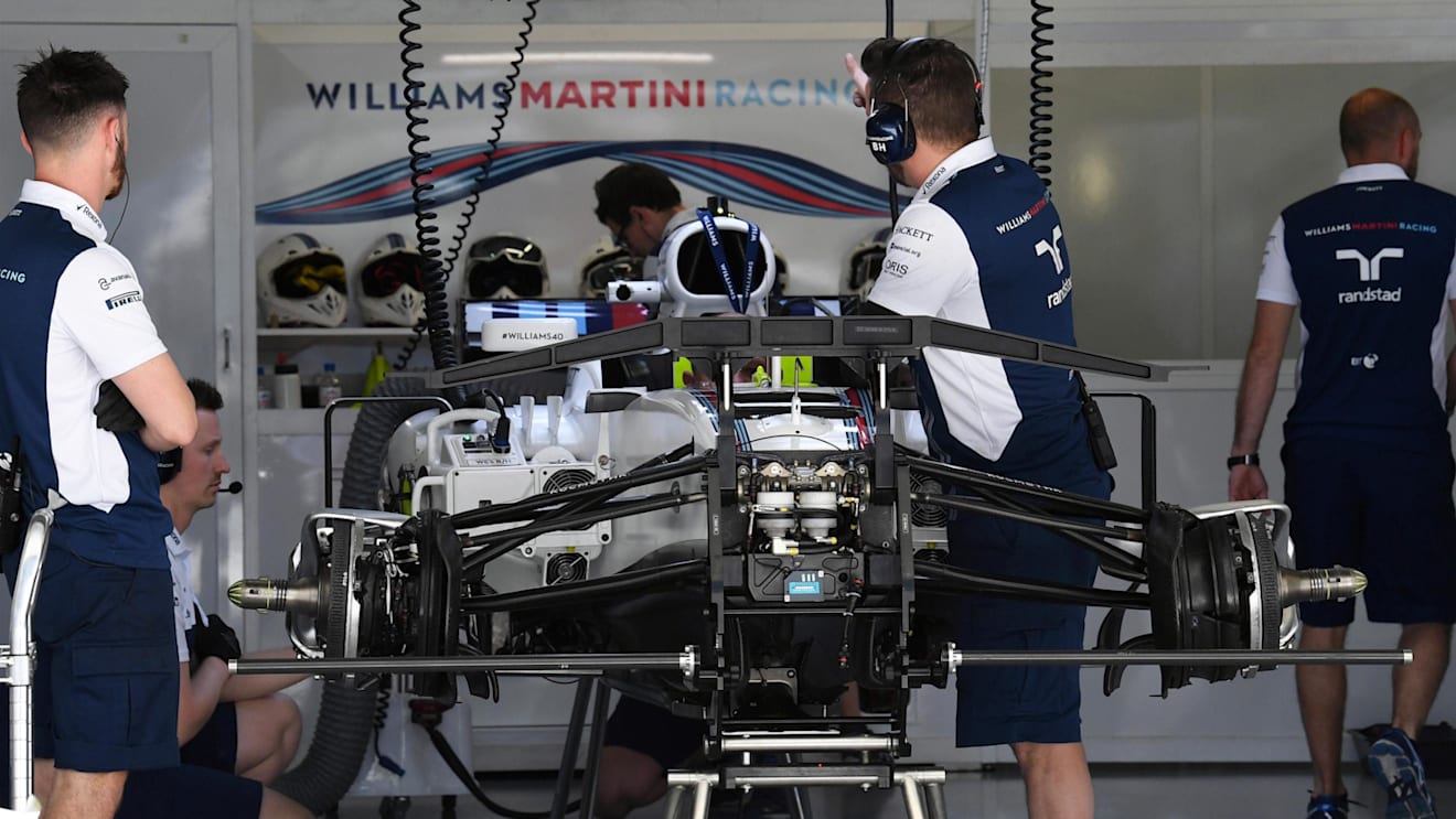 Williams FW40 in the garage at Formula One World Championship, Rd4, Russian Grand Prix, Preparations, Sochi Autodrom, Sochi, Krasnodar Krai, Russia, Thursday 27 April 2017. © Sutton Motorsport Images