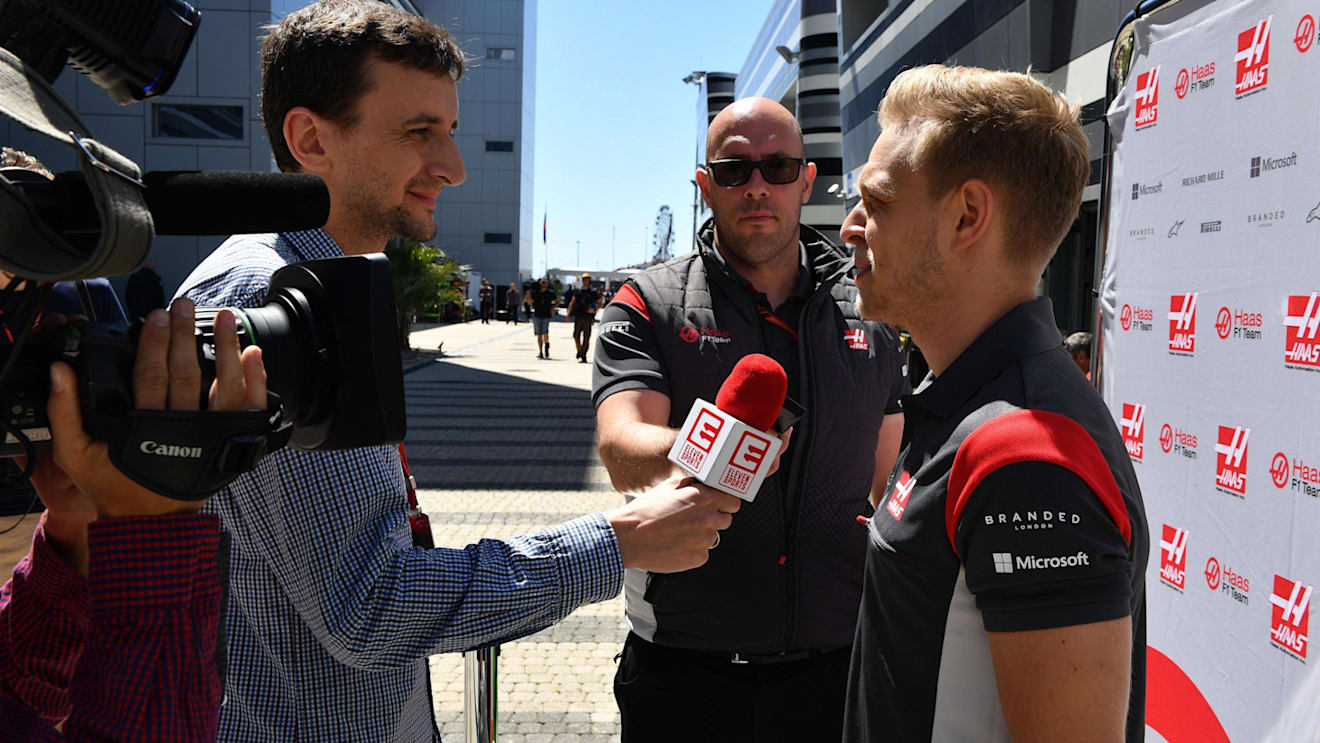 Kevin Magnussen (DEN) Haas F1 talks with the media at Formula One World Championship, Rd4, Russian Grand Prix, Preparations, Sochi Autodrom, Sochi, Krasnodar Krai, Russia, Thursday 27 April 2017. © Sutton Motorsport Images