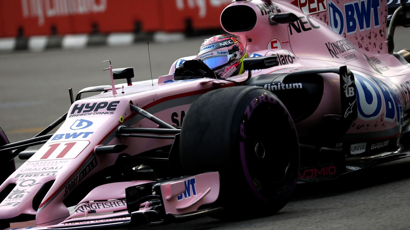 Sergio Perez (MEX) Force India VJM10 at Formula One World Championship, Rd14, Singapore Grand Prix, Practice, Marina Bay Street Circuit, Singapore, Friday 15 September 2017. © Sutton Images
