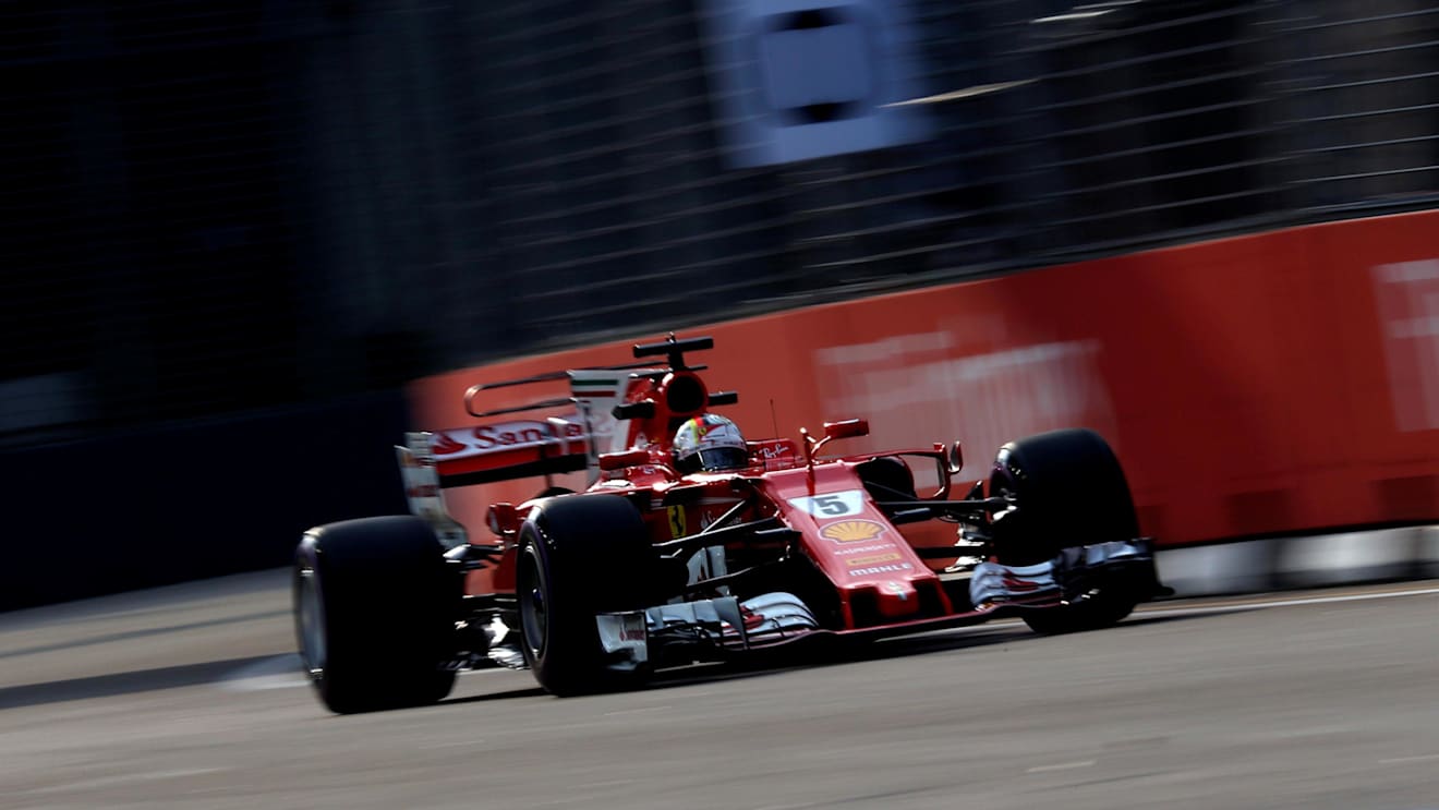 Sebastian Vettel (GER) Ferrari SF70-H at Formula One World Championship, Rd14, Singapore Grand Prix, Practice, Marina Bay Street Circuit, Singapore, Friday 15 September 2017. © Sutton Images