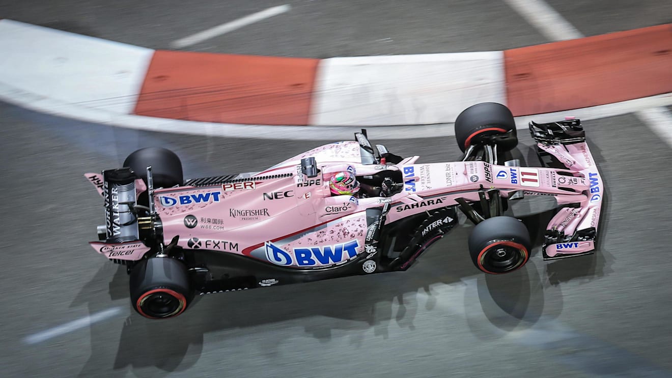 Sergio Perez (MEX) Force India VJM10 at Formula One World Championship, Rd14, Singapore Grand Prix, Practice, Marina Bay Street Circuit, Singapore, Friday 15 September 2017. © Mirko Stange/Sutton Images