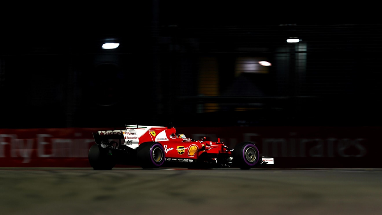 Sebastian Vettel (GER) Ferrari SF70-H at Formula One World Championship, Rd14, Singapore Grand Prix, Qualifying, Marina Bay Street Circuit, Singapore, Saturday 16 September 2017. © Sutton Images