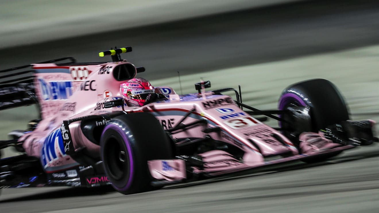 Esteban Ocon (FRA) Force India VJM10 at Formula One World Championship, Rd14, Singapore Grand Prix, Qualifying, Marina Bay Street Circuit, Singapore, Saturday 16 September 2017. © Sutton Images
