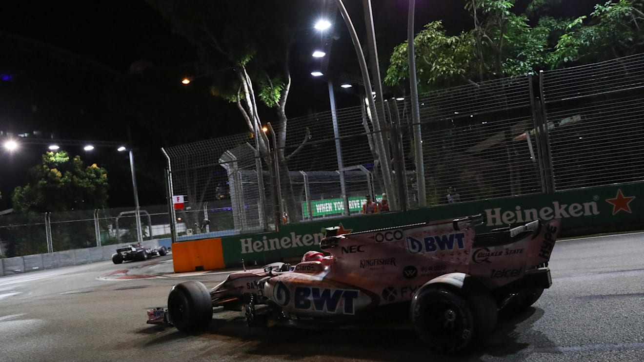 Sergio Perez (MEX) Force India VJM10 at Formula One World Championship, Rd14, Singapore Grand Prix, Race, Marina Bay Street Circuit, Singapore, Sunday 17 September 2017. © Sutton Images