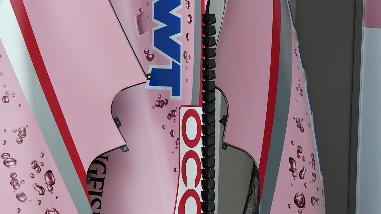 Mini winglets on the top edge of the Force India VJM10's engine cover fin at Formula One World Championship, Rd14, Singapore Grand Prix, Preparations, Marina Bay Street Circuit, Singapore, Thursday 14 September 2017. © Sutton Images