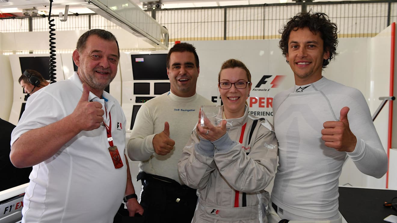 F1 Experiences 2-Seater passenger with Paul Stoddart (AUS), Zsolt Baumgartner (HUN) F1 Experiences 2-Seater driver and Patrick Friesacher (AUT) F1 Experiences 2-Seater driver at Formula One World Championship, Rd5, Spanish Grand Prix, Practice, Barcelona, Spain, Friday 12 May 2017. © Sutton Motorsport Images