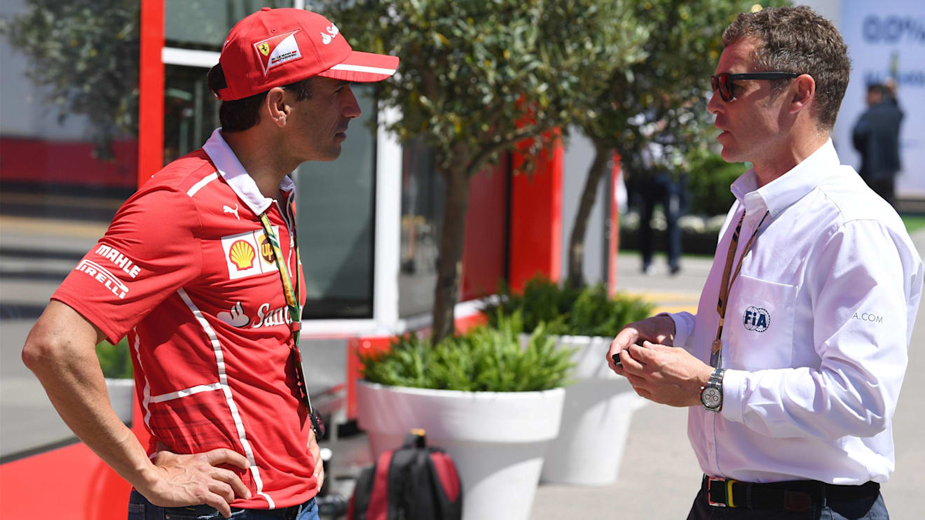 Marc Gene (ESP) Ferrari and Tom Kristensen (DEN) FIA Steward at Formula One World Championship, Rd5, Spanish Grand Prix, Practice, Barcelona, Spain, Friday 12 May 2017. © Sutton Motorsport Images