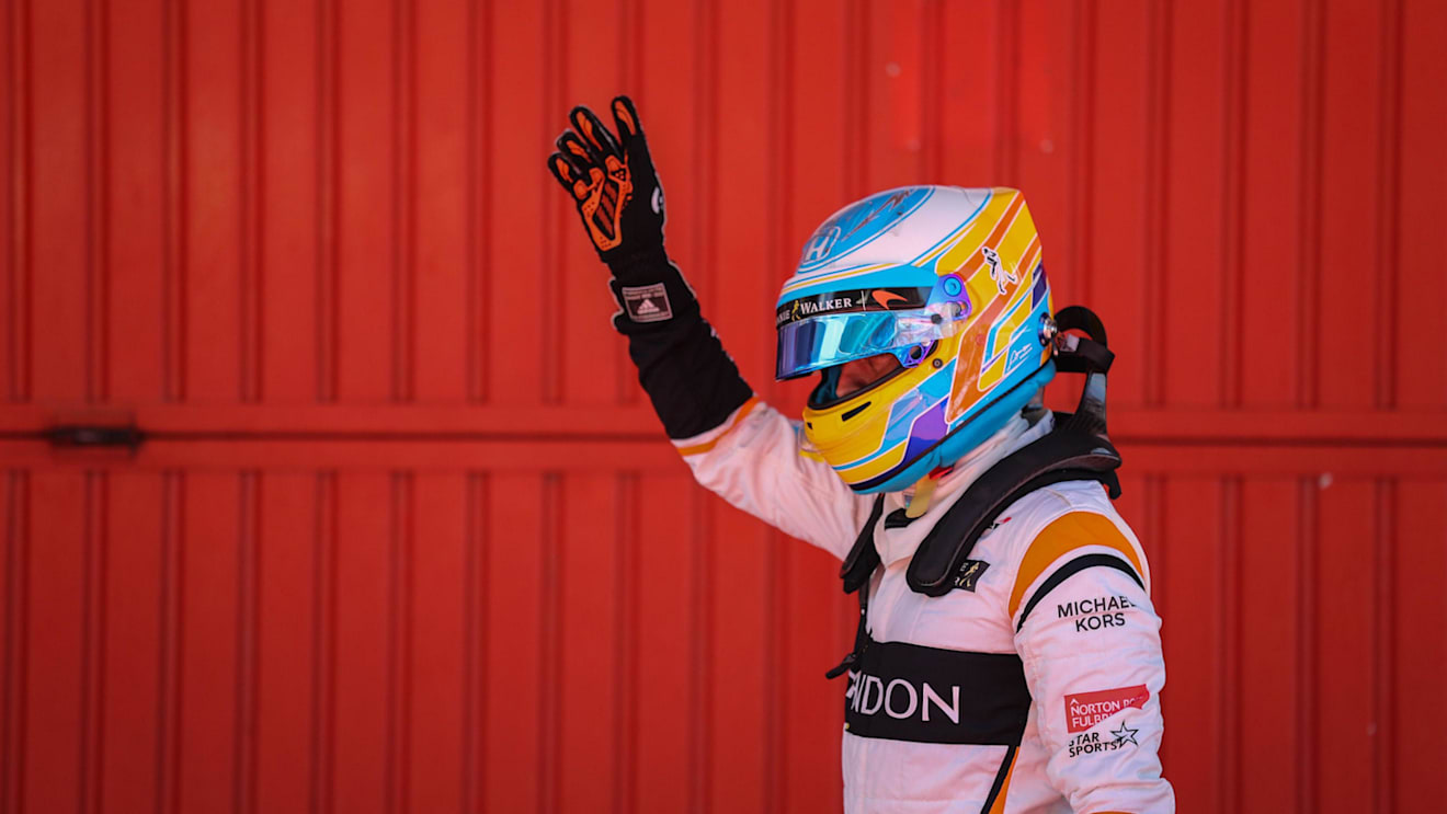 Fernando Alonso (ESP) McLaren celebrates in parc ferme at Formula One World Championship, Rd5, Spanish Grand Prix, Qualifying, Barcelona, Spain, Saturday 13 May 2017. © Sutton Motorsport Images