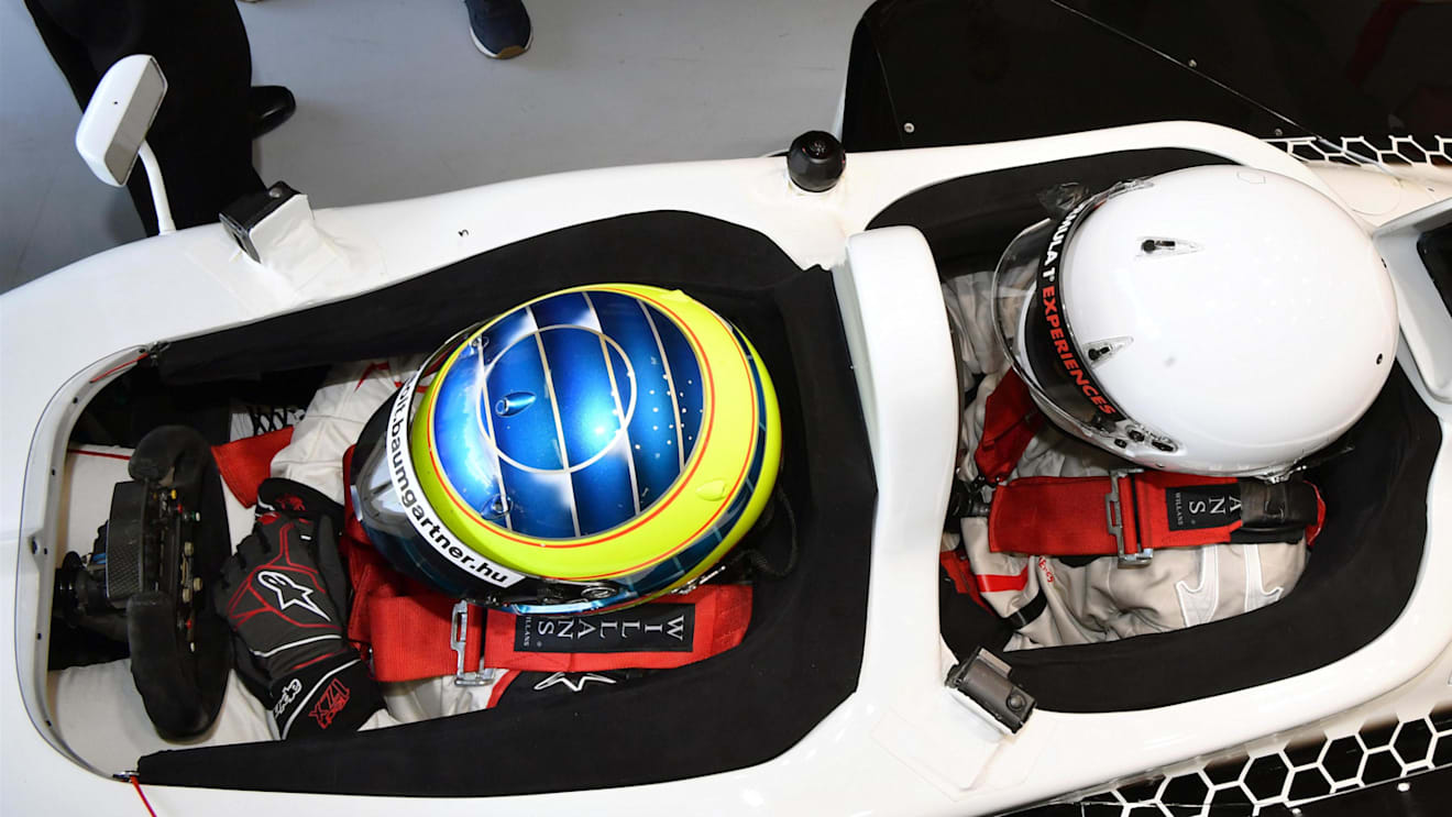 Zsolt Baumgartner (HUN) F1 Experiences 2-Seater driver and F1 Experiences 2-Seater passenger Thomas Senecal, Journalist and Presenter for Canal + at Formula One World Championship, Rd5, Spanish Grand Prix, Race, Barcelona, Spain, Sunday 14 May 2017. © Sutton Motorsport Images