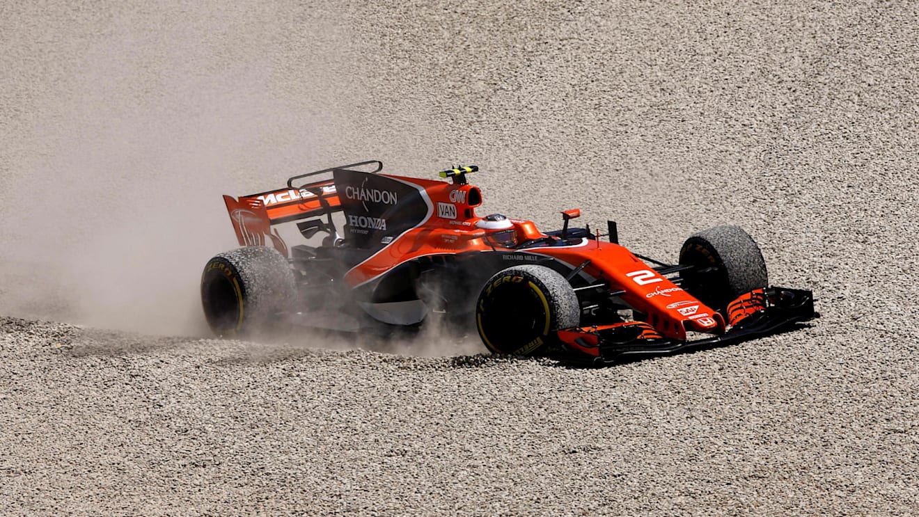 Stoffel Vandoorne (BEL) McLaren MCL32 retires from the race at Formula One World Championship, Rd5, Spanish Grand Prix, Race, Barcelona, Spain, Sunday 14 May 2017. © Sutton Motorsport Images