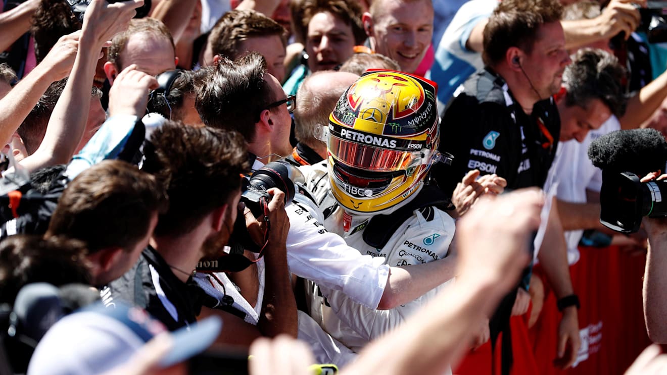 Race winner Lewis Hamilton (GBR) Mercedes AMG F1 celebrates in parc ferme at Formula One World Championship, Rd5, Spanish Grand Prix, Race, Barcelona, Spain, Sunday 14 May 2017. © Sutton Motorsport Images