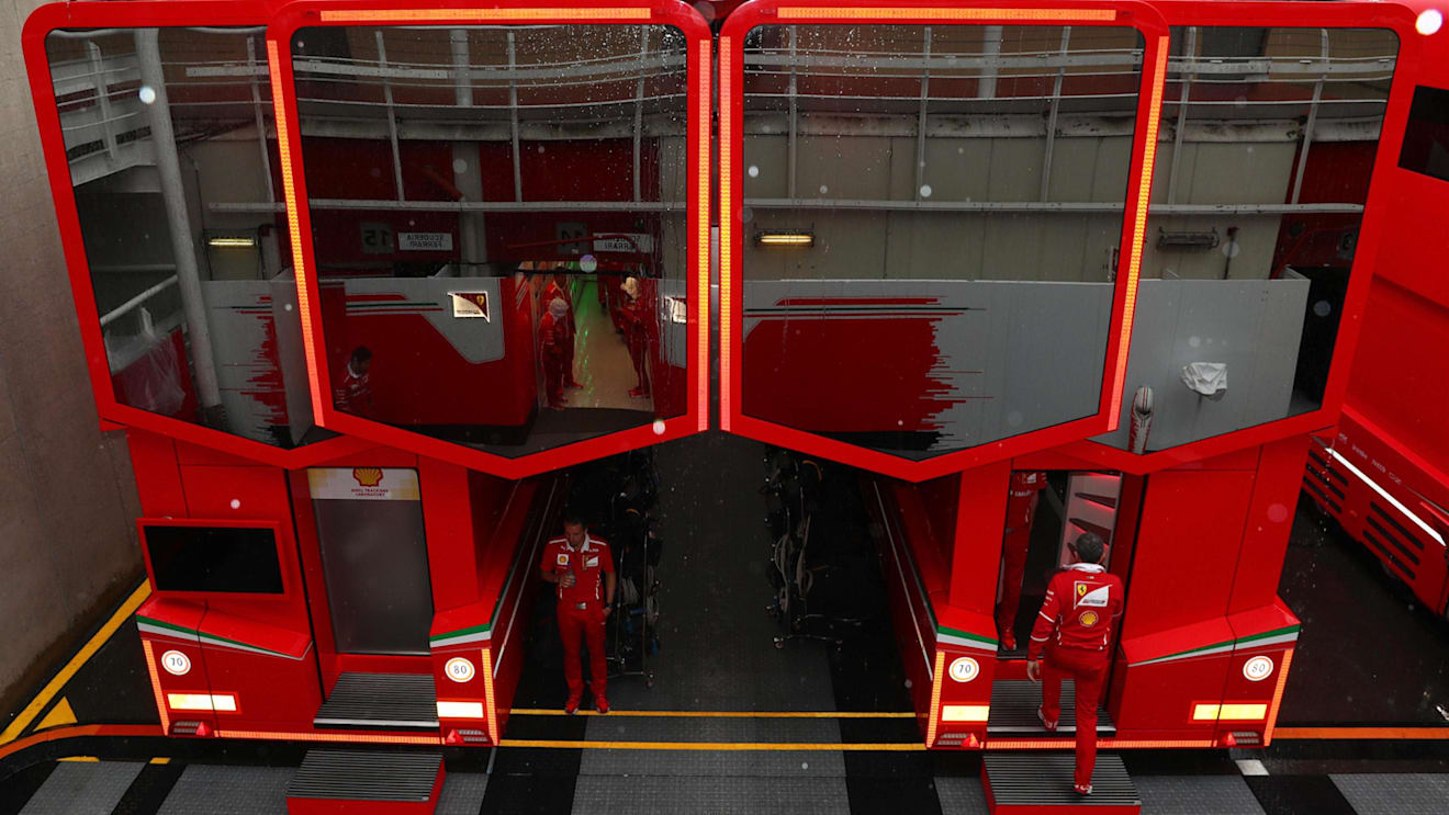 Ferrari motorhome at Formula One World Championship, Rd5, Spanish Grand Prix, Preparations, Barcelona, Spain, Thursday 11 May 2017. © Sutton Motorsport Images
