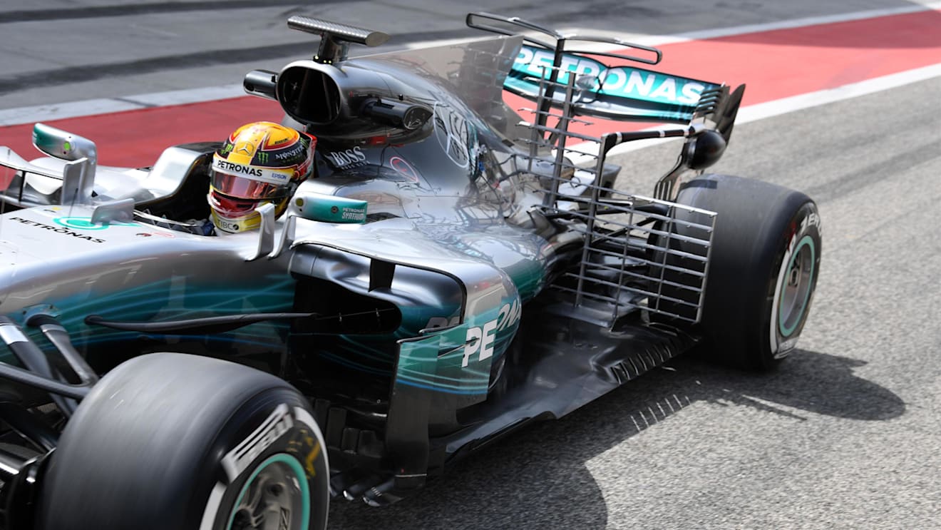 Lewis Hamilton (GBR) Mercedes-Benz F1 W08 Hybrid with aero sensors at Formula One Testing, Day One, Bahrain International Circuit, Sakhir, Bahrain, Tuesday 18 April 2017. © Sutton Motorsport Images