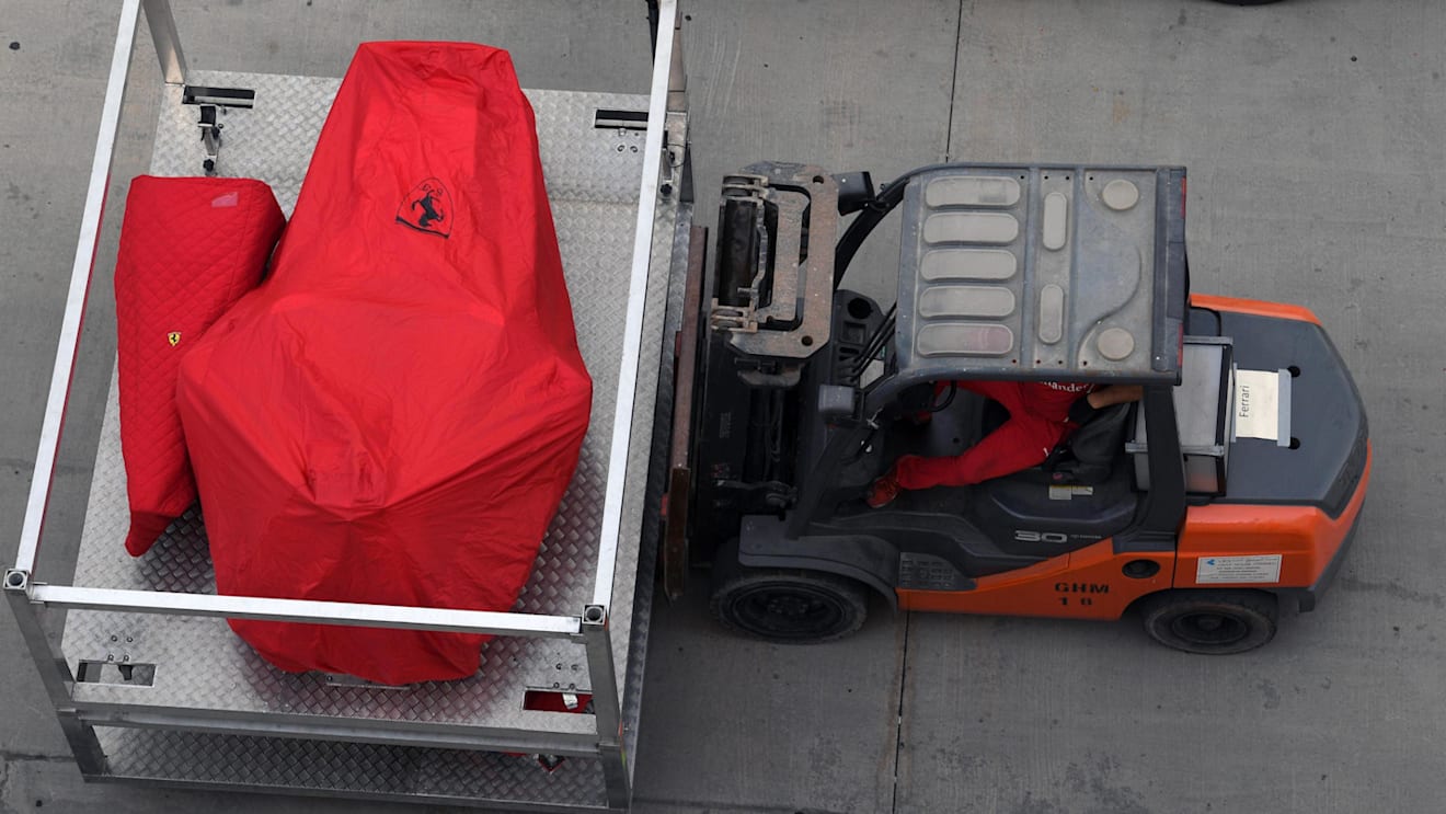 Ferrari freight in the Paddock at Formula One Testing, Day Two, Bahrain International Circuit, Sakhir, Bahrain, Wednesday 19 April 2017. © Sutton Motorsport Images