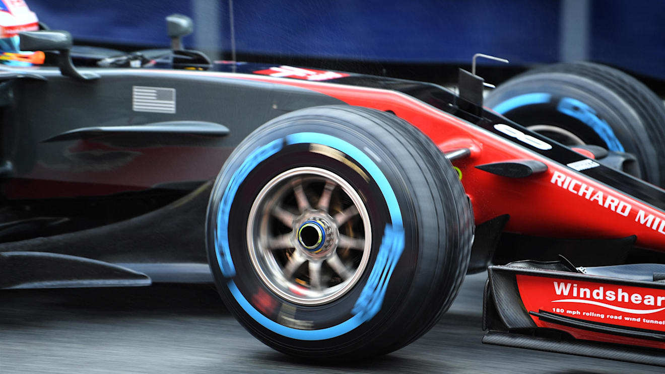 Romain Grosjean (FRA) Haas VF-17 with Pirelli wet weather tyre at Formula One Testing, Day Four, Barcelona, Spain, 2 March 2017. © Sutton Images