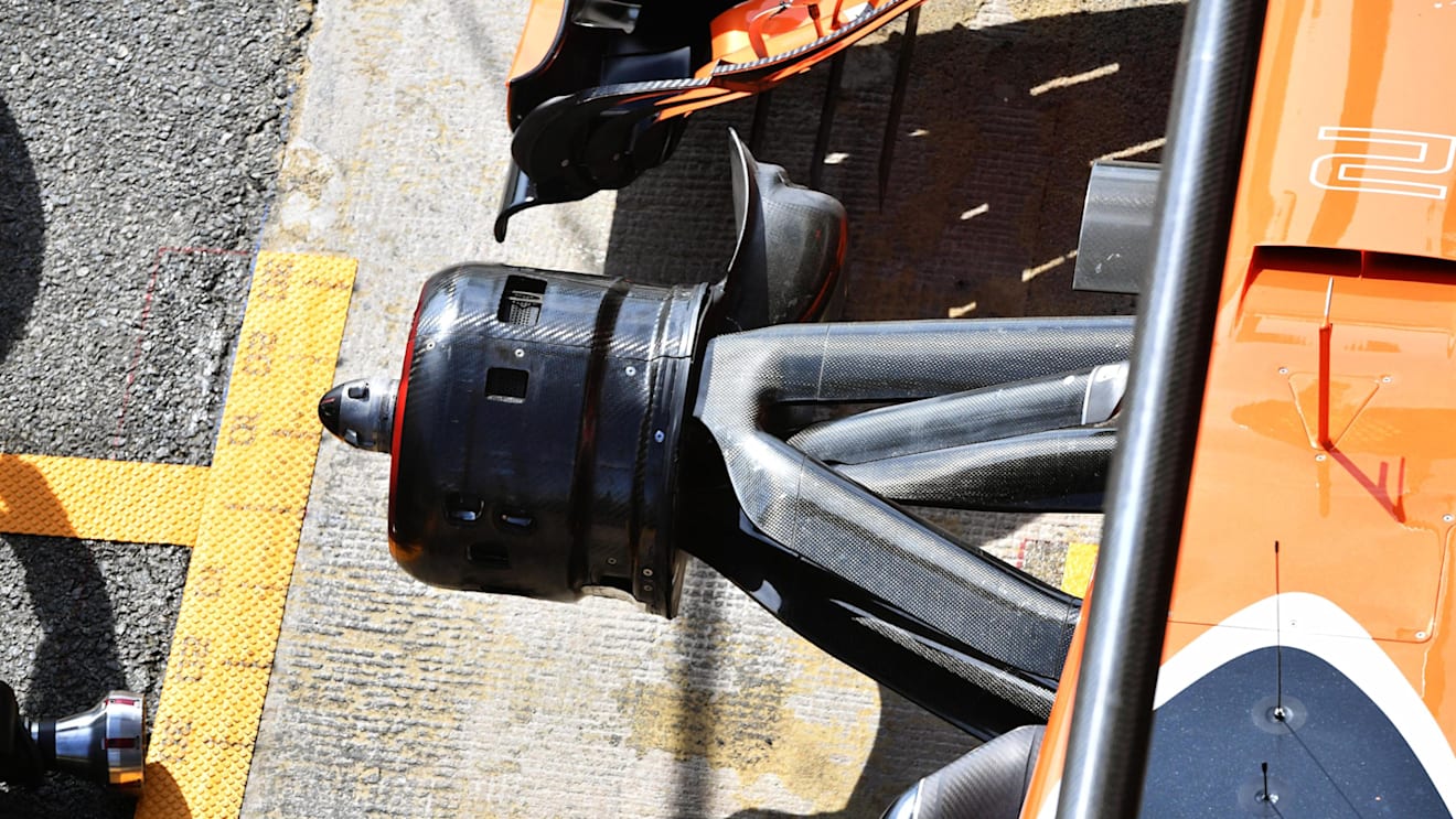McLaren MCL32 front suspension and wheel hub detail at Formula One Testing, Day Four, Barcelona, Spain, 2 March 2017. © Sutton Images