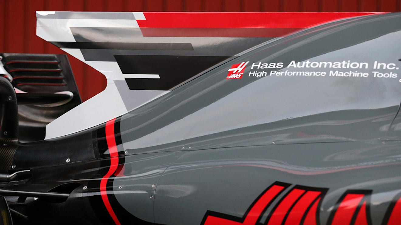 Haas VF-17 engine cover fin detail at Haas VF-17 Launch, Barcelona, Spain, 27 February 2017. © Sutton Images