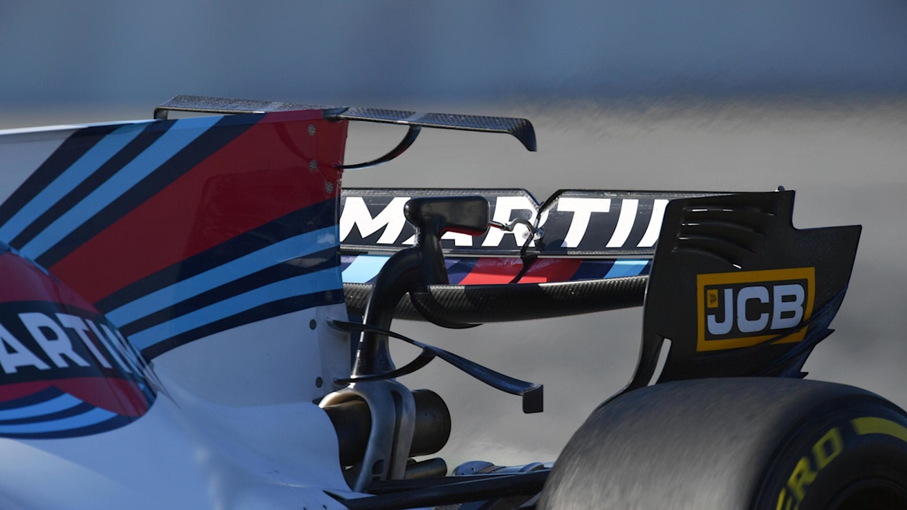 Williams FW40 rear wing detail at Formula One Testing, Day Four, Barcelona, Spain, 10 March 2017. © Sutton Images