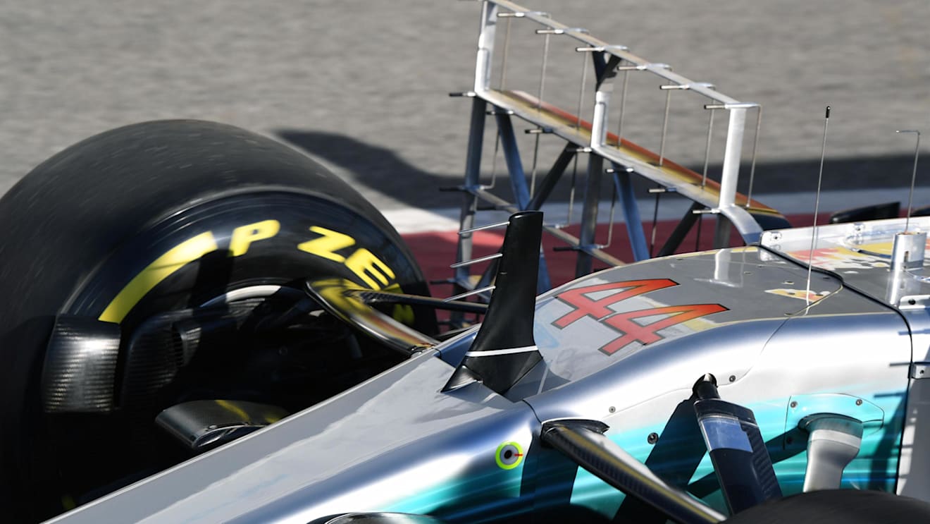 Mercedes-Benz F1 W08 Hybrid nose and aero sensor detail at Formula One Testing, Day One, Barcelona, Spain, 7 March 2017. © Sutton Images