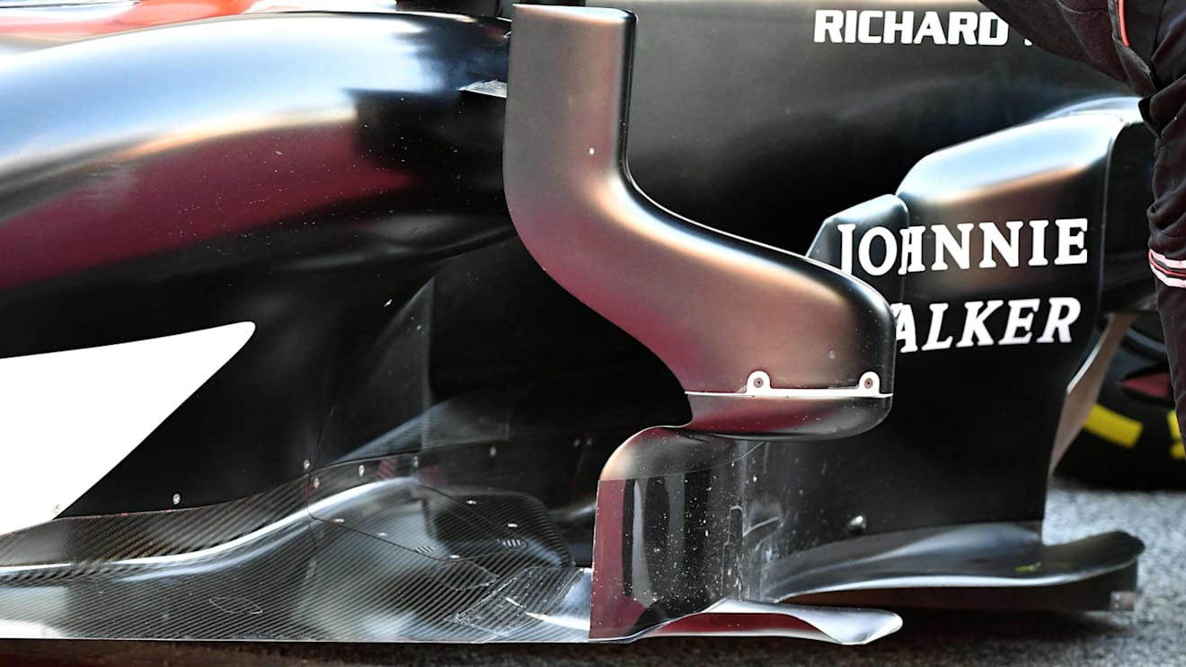 McLaren MCL32 sidepod detail at Formula One Testing, Day One, Barcelona, Spain, 7 March 2017. © Sutton Images