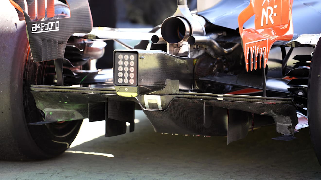 McLaren MCL32 rear diffuser detail at Formula One Testing, Day Three, Barcelona, Spain, 9 March 2017. © Sutton Images
