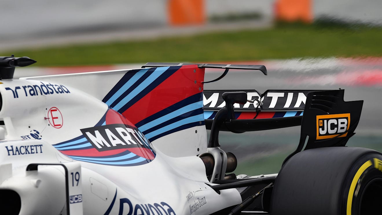 Williams FW40 rear wing and engine cover fin detail at Formula One Testing, Day Two, Barcelona, Spain, 8 March 2017. © Sutton Images