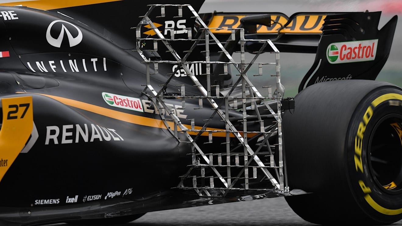Nico Hulkenberg (GER) Renault Sport F1 Team RS17 with rear aero sensors at Formula One Testing, Day Two, Barcelona, Spain, 8 March 2017. © Sutton Images