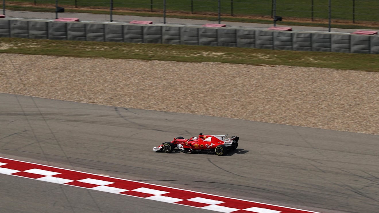Sebastian Vettel (GER) Ferrari SF70-H runs wide at Formula One World Championship, Rd17, United States Grand Prix, Practice, Circuit of the Americas, Austin, Texas, USA, Friday 20 October 2017. © Kym Illman/Sutton Images