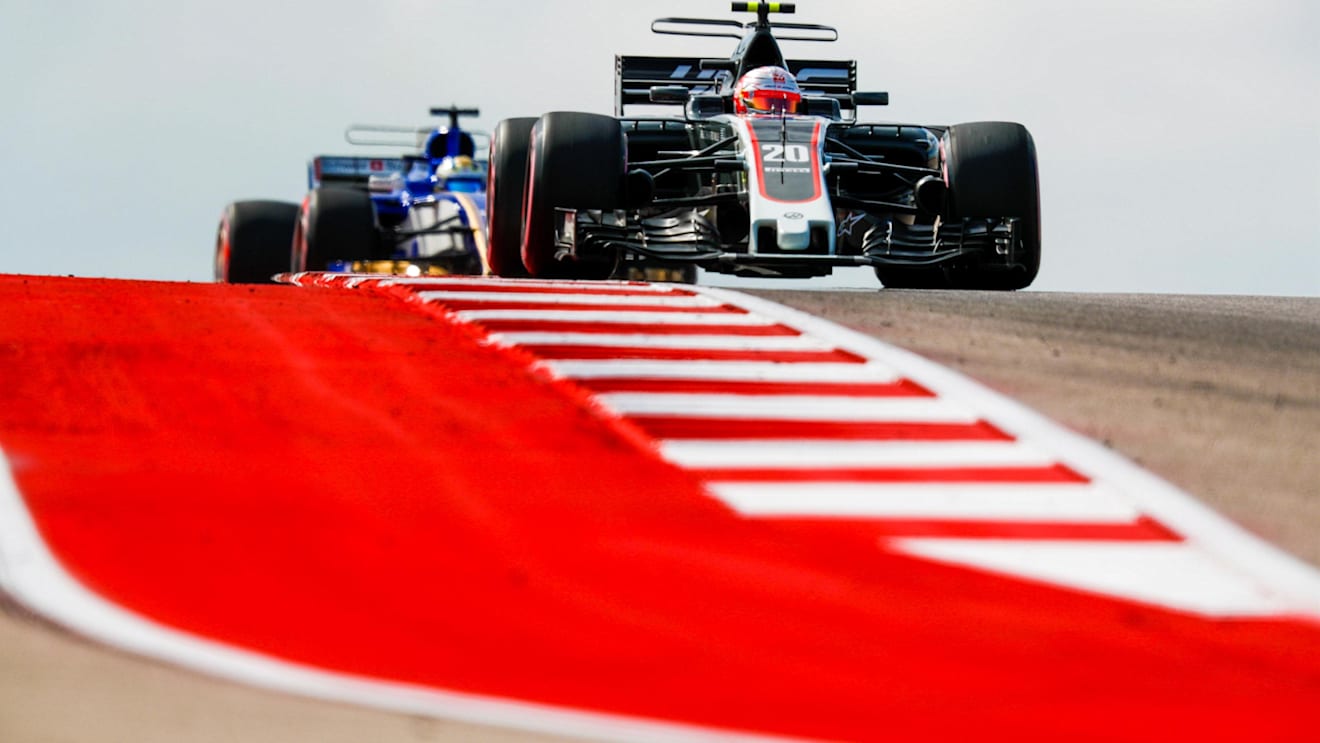 Kevin Magnussen (DEN) Haas VF-17 at Formula One World Championship, Rd17, United States Grand Prix, Practice, Circuit of the Americas, Austin, Texas, USA, Friday 20 October 2017. © Sam Bloxham/LAT/Sutton Images