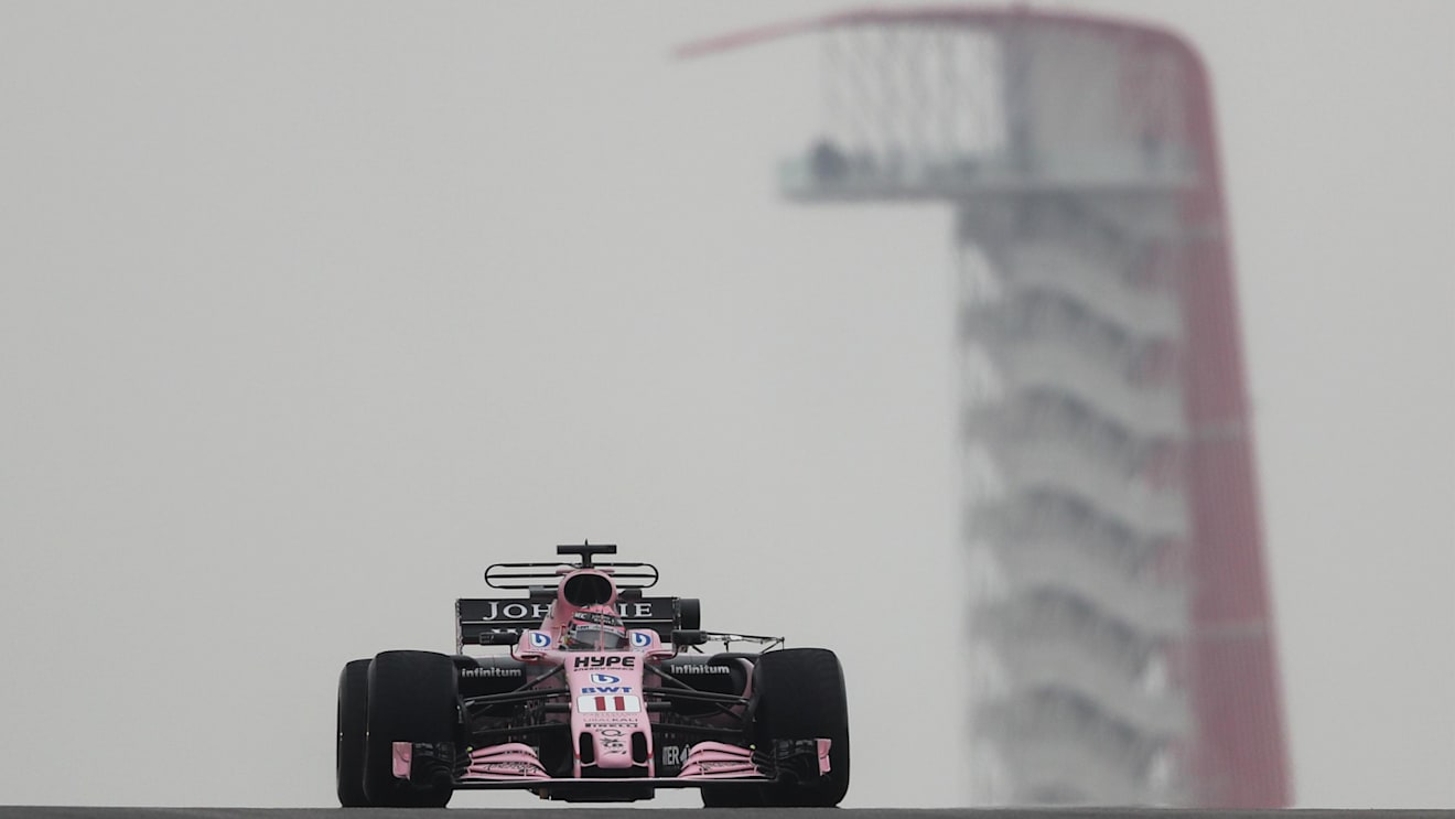 Sergio Perez (MEX) Force India VJM10 at Formula One World Championship, Rd17, United States Grand Prix, Practice, Circuit of the Americas, Austin, Texas, USA, Friday 20 October 2017. © Kym Illman/Sutton Images