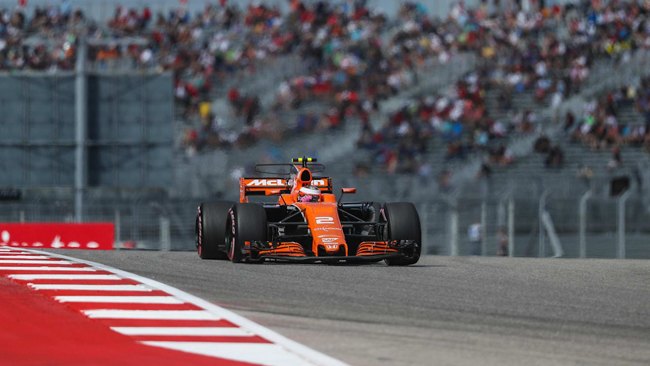 Stoffel Vandoorne (BEL) McLaren MCL32 at Formula One World Championship, Rd17, United States Grand Prix, Qualifying, Circuit of the Americas, Austin, Texas, USA, Saturday 21 October 2017. © Kym Illman/Sutton Images