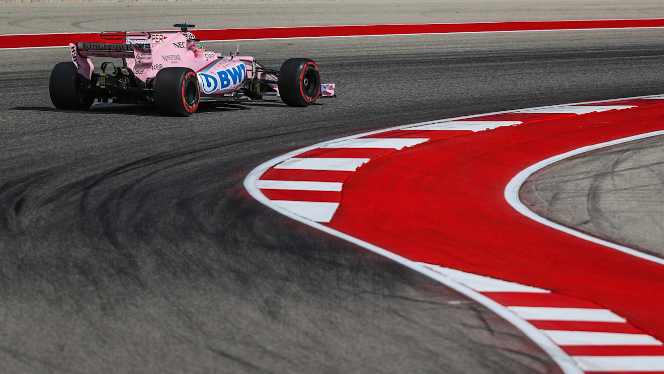 Sergio Perez (MEX) Force India VJM10 at Formula One World Championship, Rd17, United States Grand Prix, Qualifying, Circuit of the Americas, Austin, Texas, USA, Saturday 21 October 2017. © Kym Illman/Sutton Images
