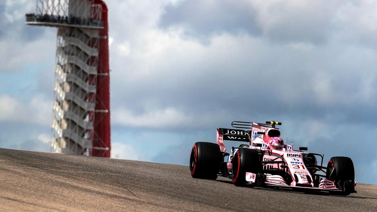Esteban Ocon (FRA) Force India VJM10 at Formula One World Championship, Rd17, United States Grand Prix, Qualifying, Circuit of the Americas, Austin, Texas, USA, Saturday 21 October 2017. © Manuel Goria/Sutton Images