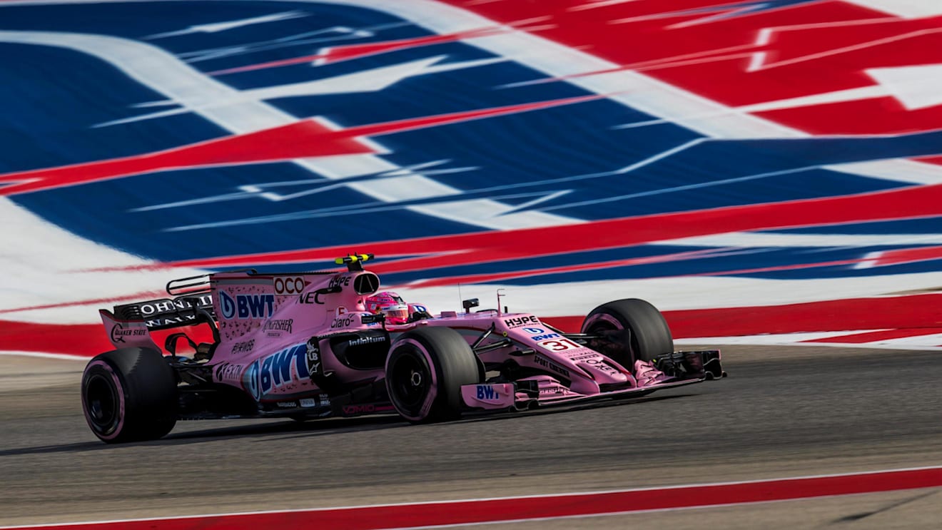 Esteban Ocon (FRA) Force India VJM10 at Formula One World Championship, Rd17, United States Grand Prix, Qualifying, Circuit of the Americas, Austin, Texas, USA, Saturday 21 October 2017. © Manuel Goria/Sutton Images
