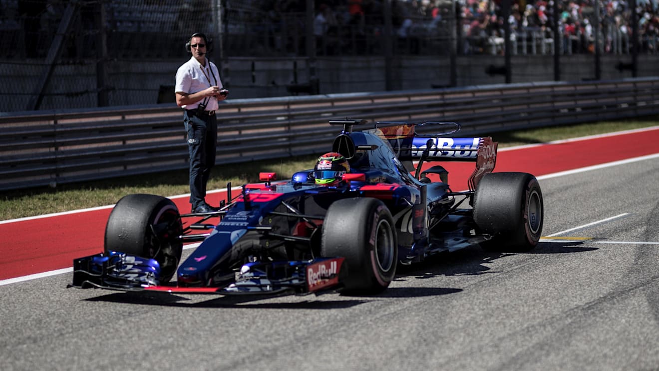 Brendon Hartley (NZL) Scuderia Toro Rosso STR12 on the grid at Formula One World Championship, Rd17, United States Grand Prix, Race, Circuit of the Americas, Austin, Texas, USA, Sunday 22 October 2017. © Manuel Goria/Sutton Images