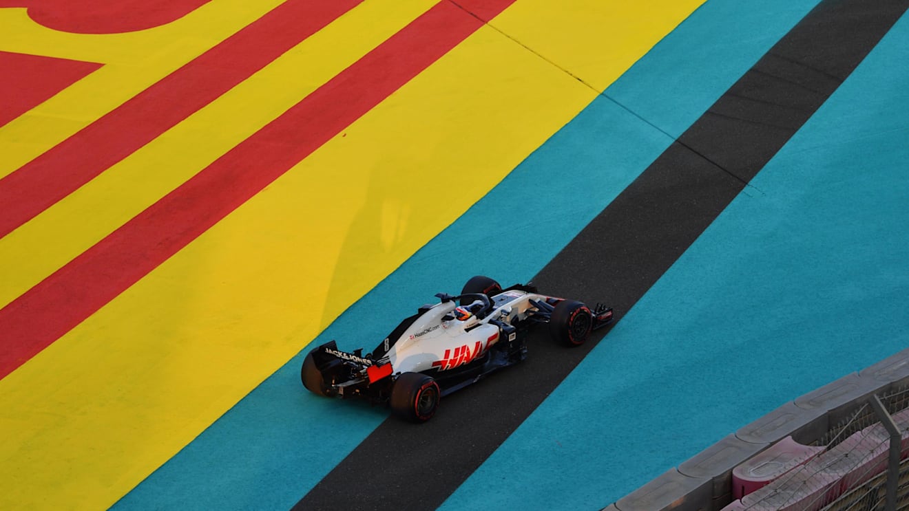 Romain Grosjean, Haas F1 Team VF-18 at Formula One World Championship, Rd21, Abu Dhabi Grand Prix, Practice, Yas Marina Circuit, Abu Dhabi, UAE, Friday 23 November 2018.
